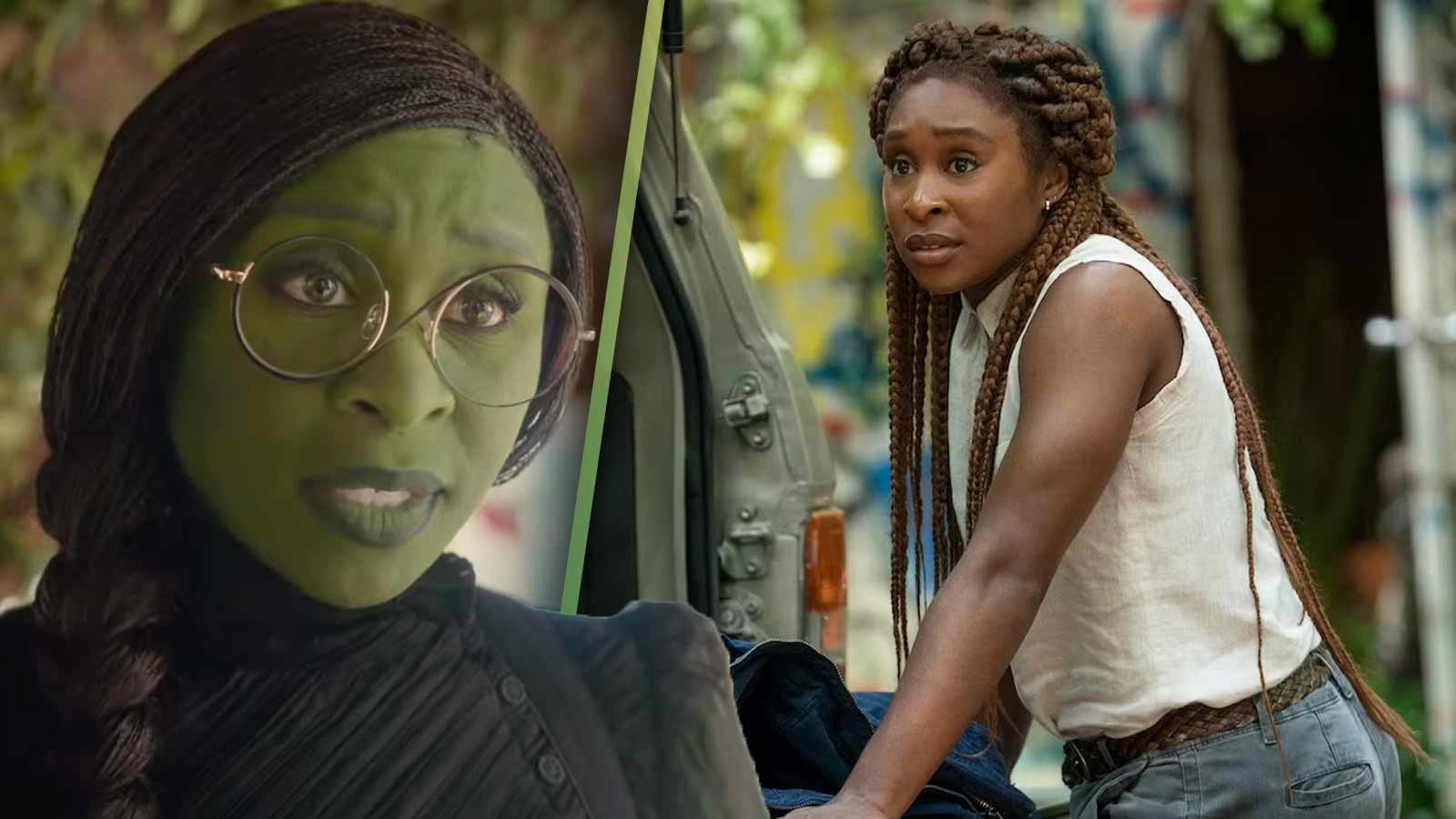 Cynthia Erivo bald head style linked to Wicked role speculation.