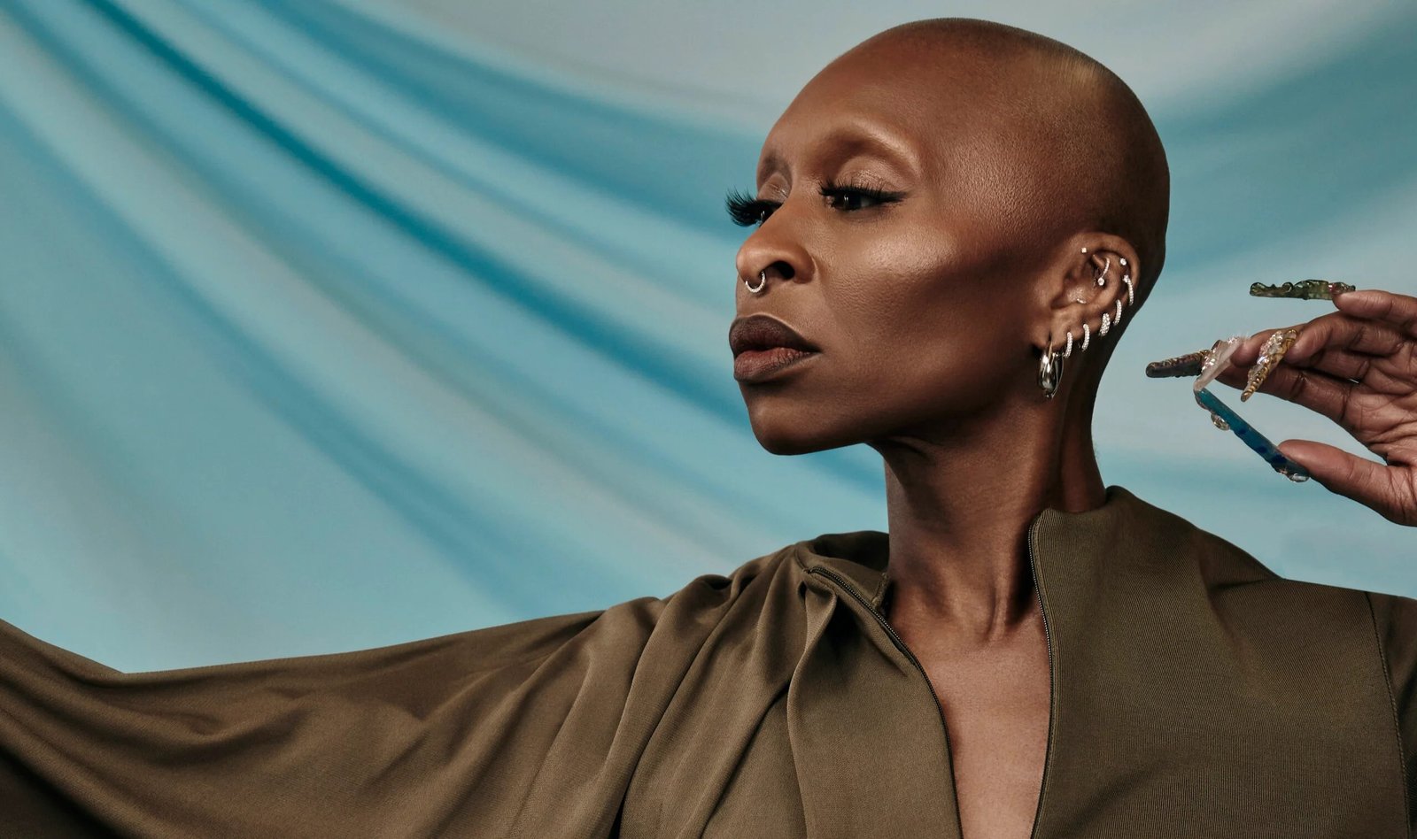 Cynthia Erivo bald look showcasing confidence and elegance.